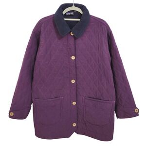 Vintage 1991 Patagonia Quilted Chore Barn Jacket Womens 10 Purple USA Made RARE